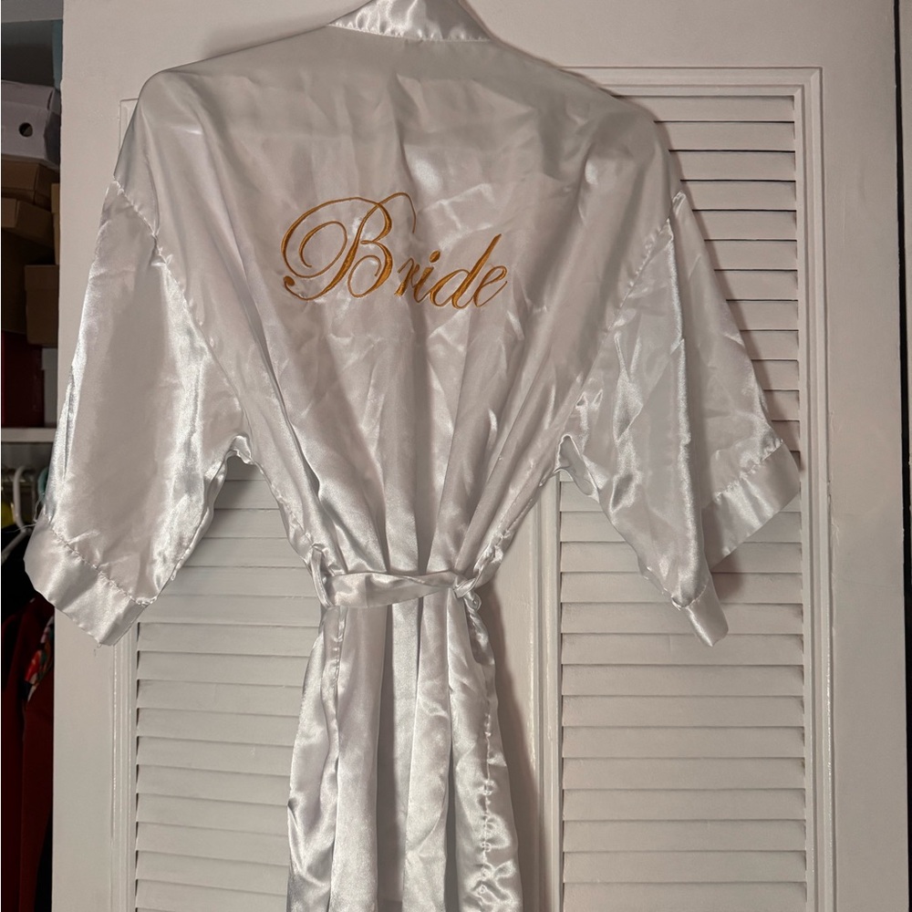 White Satin Bride Robe
